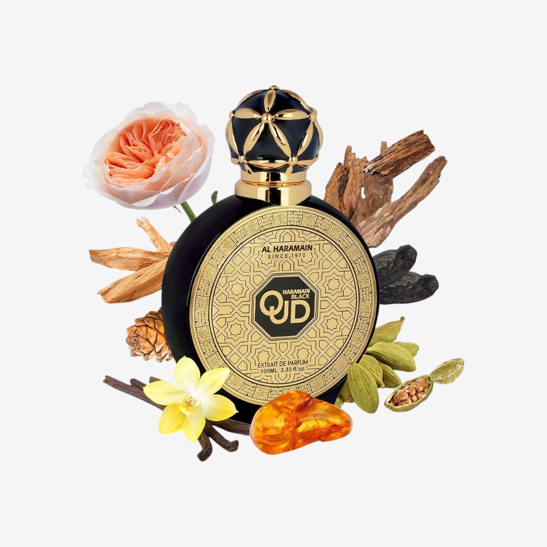 Al Haramain Black Oud Eau de Parfum für Damen und Herren, Enigmatischer und Sophisticated Duft mit Cardamom, Amber und Tonka Beans, 100 ml EDP-Spray