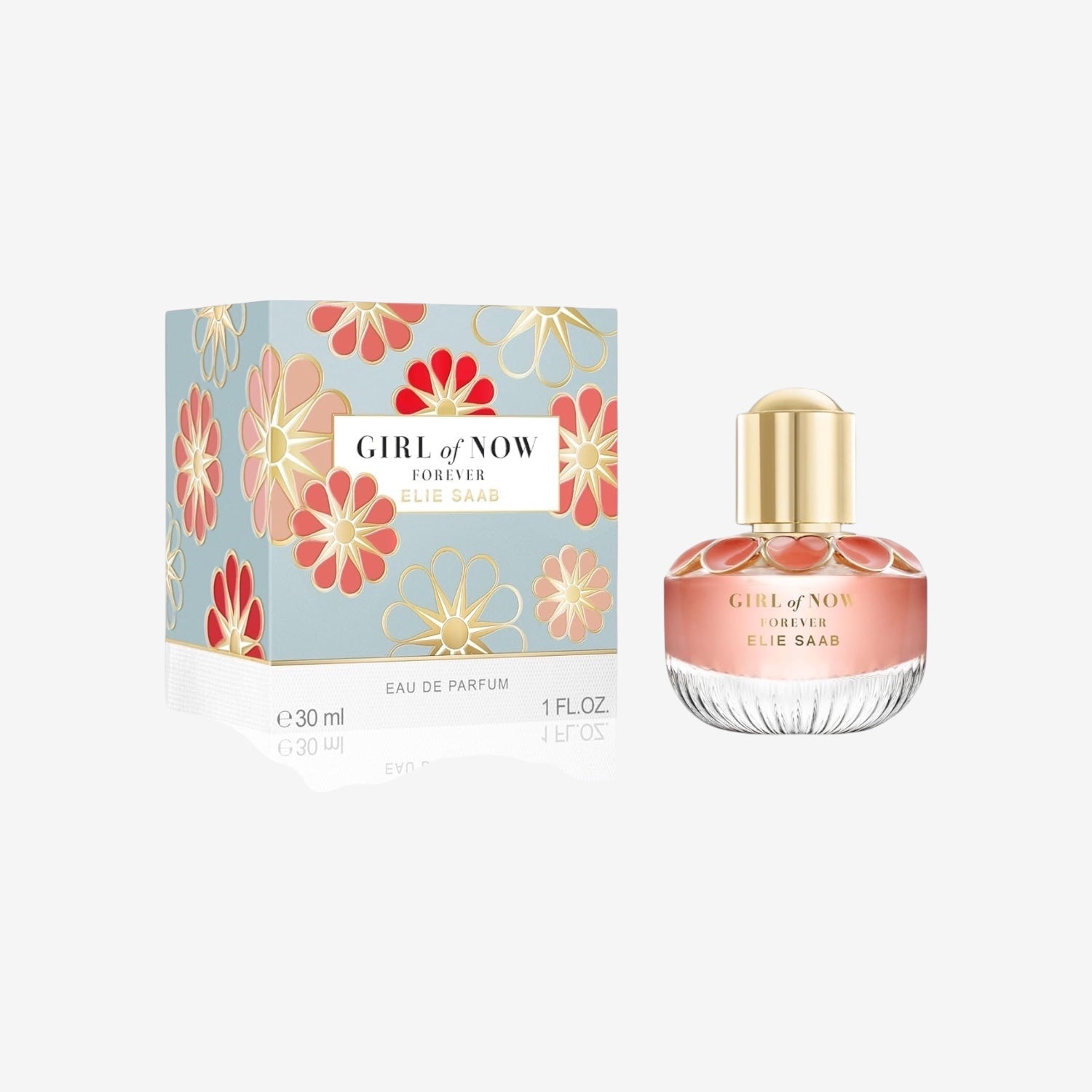 Elie Saab Girl of Now Forever 30 ml – Eau de Parfum für Frauen – Blumig-fruchtiger Duft – Prickelnde Noten von Himbeere, Zitrusfrüchten, Rose, Mandelblüte und Patschuli – Transparenter Glasflakon