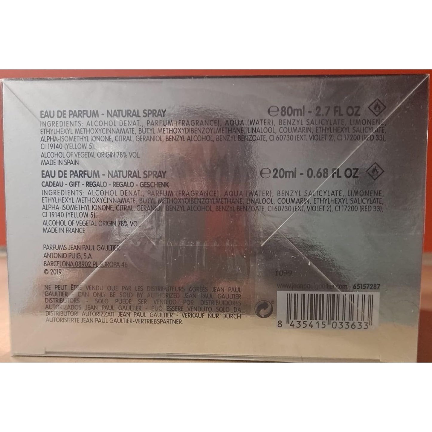 JEAN PAUL GAULTIER Scandal Ep 80 Vp + 20 Ep Vp