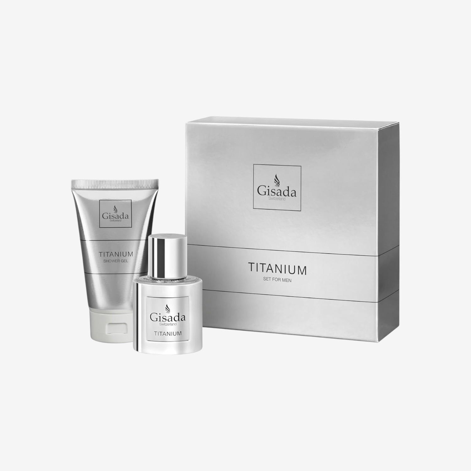 Gisada Titanium Herren-Duftset, Eau de Parfum 50 ml, Duschgel 100 ml