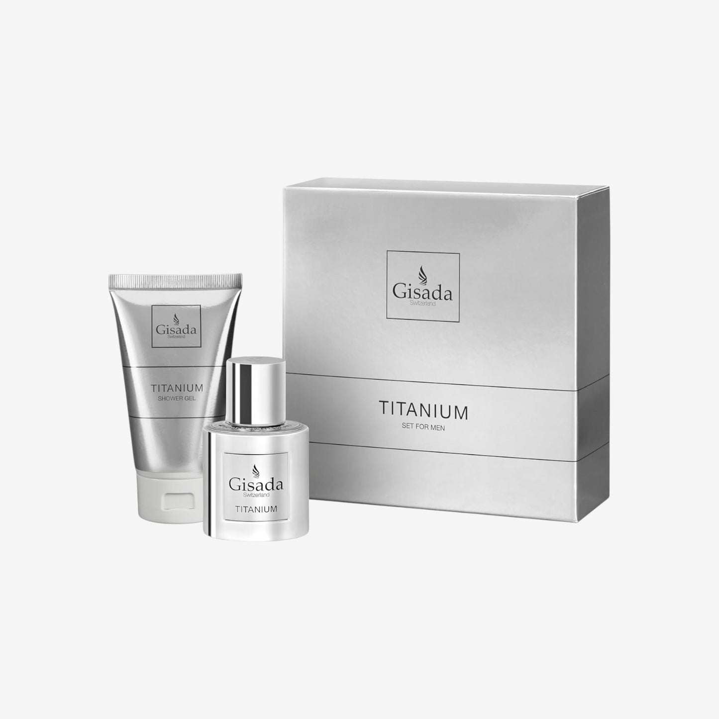 Gisada Titanium Herren-Duftset, Eau de Parfum 50 ml, Duschgel 100 ml