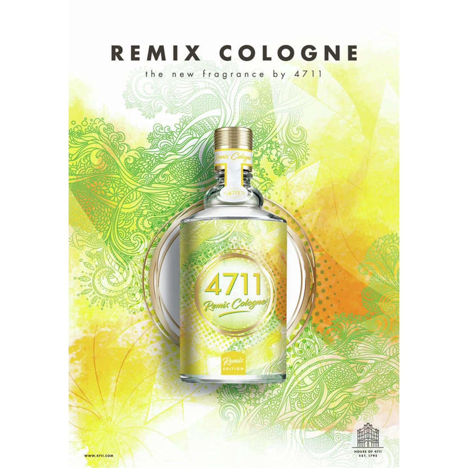 4711® Remix Cologne Zitrone - Urban Summer I Eau de Cologne - fruchtig - spritzig - wild - die lebendige Frische der Zitrone sommerlich neu ge-remixt! I 100ml Natural Spray Vaporisateur