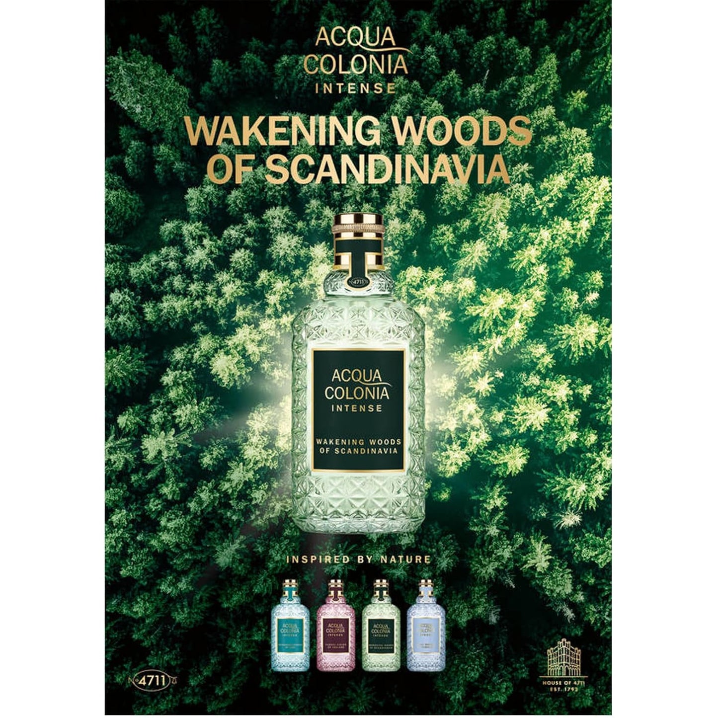 4711 Acqua Colonia® Intense Wakening Woods of Scandinavia | Eau de Cologne - aromatisch-holzig - Wellness für die Sinne | 50ml Natural Spray