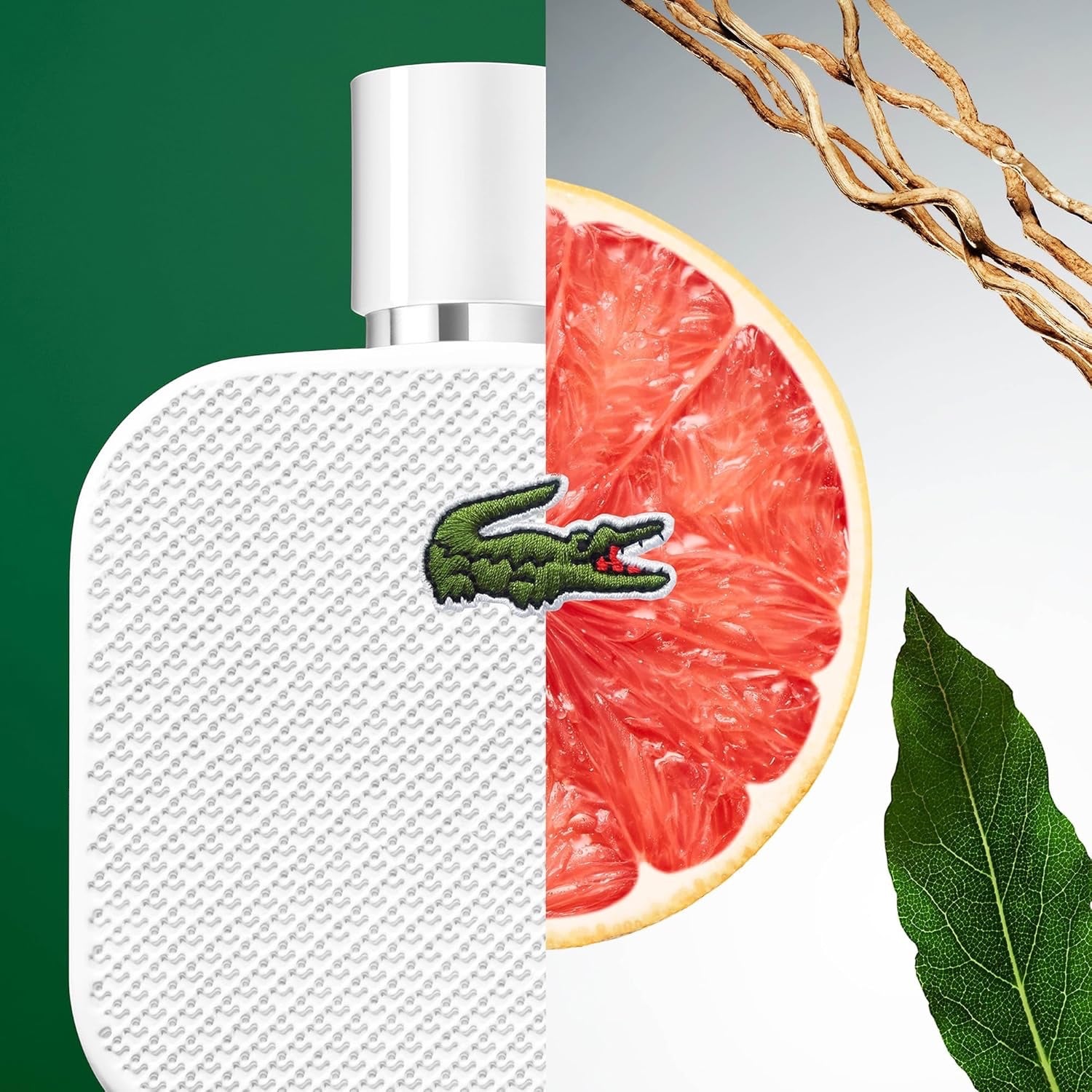 EAU DE LACOSTE L.12.12 Blanc Eau de Toilette, holzig-blumiger Herren-Duft mit Vetiver-Noten für selbstbewusste Männer, 100ml