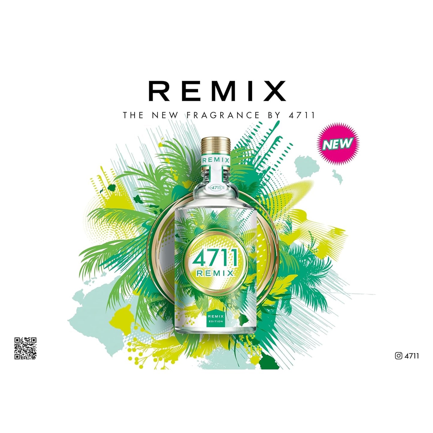 4711® Remix Cologne Green Oasis I Eau de Cologne - spritzig - frei - abenteuerlustig - für wahre Lebensfreude! I 100ml Natural Spray Vaporisateur