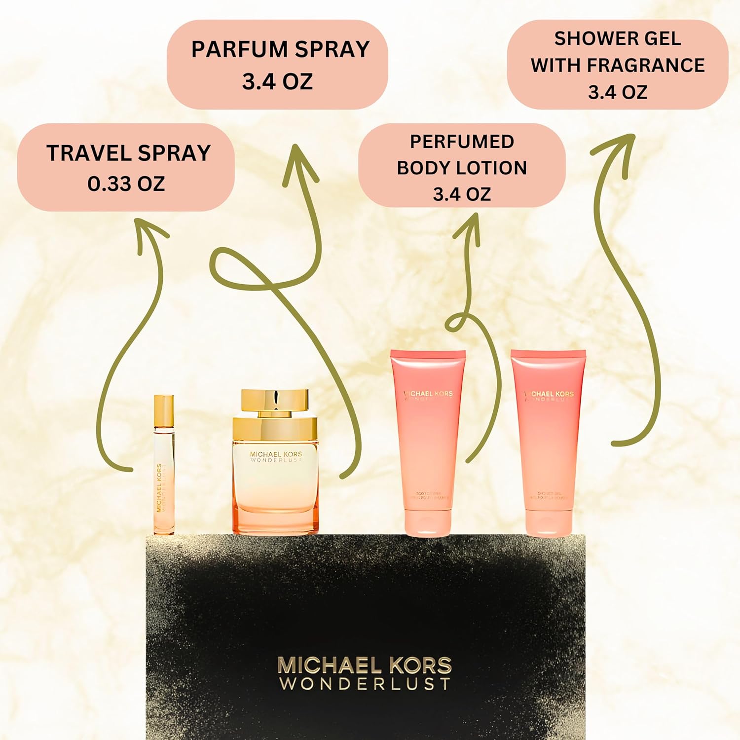 MICHAEL KORS Eau de Parfum 50ml & EDP 10ml + SG 100ml + BL 100ml