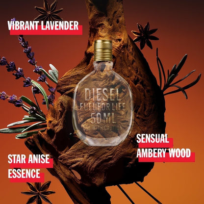 Diesel Fuel For Life Parfüm Herren| Eau de Toilette| Männer Parfum| Parfume Men| Herrenparfum| Diesel Parfum Männer| Natural Spray| Frischer und holziger Duft| 125ml