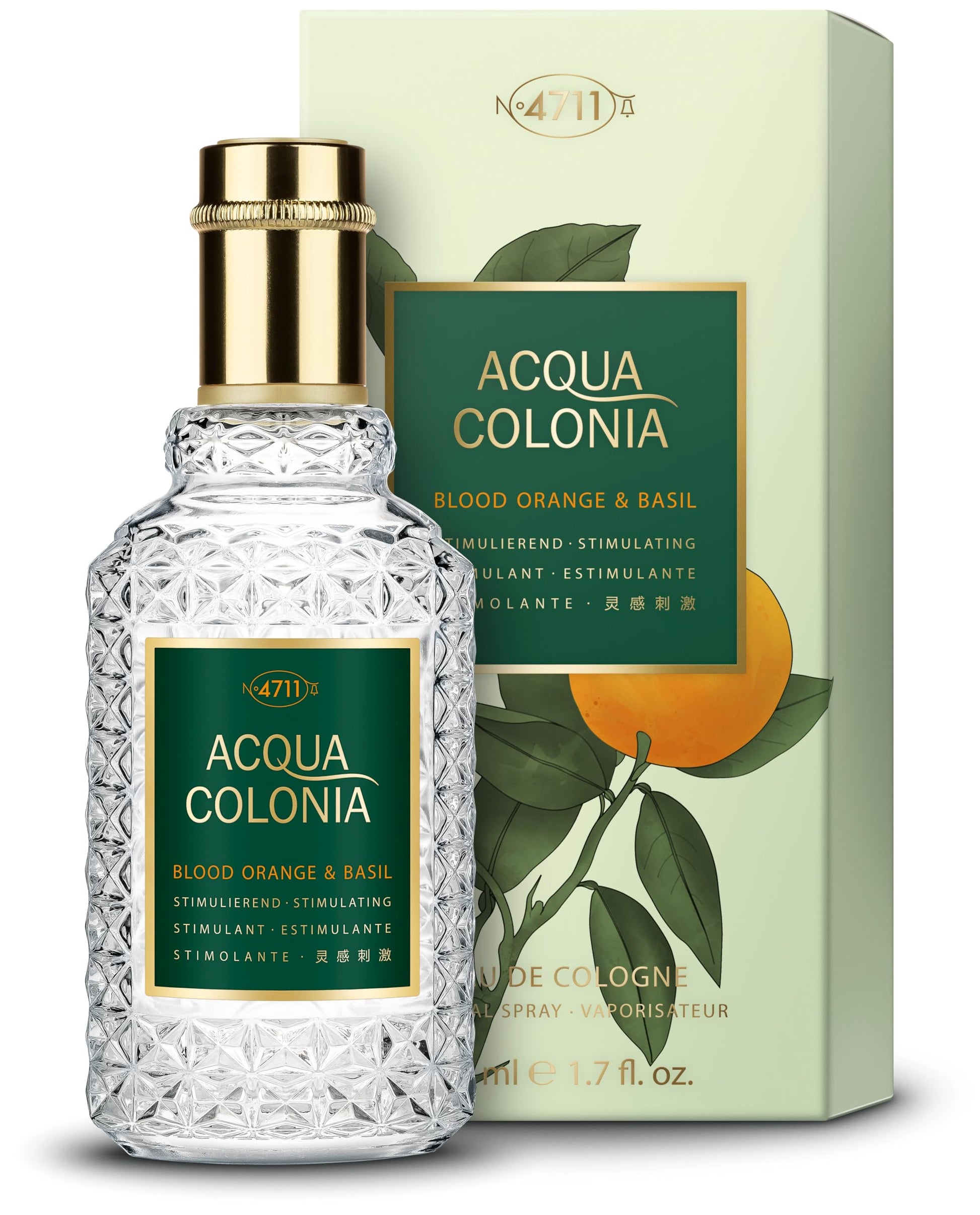 4711 Acqua Colonia® Blood Orange & Basil | Eau de Cologne - stimulierend - Wellness für die Sinne | 100ml Natural Spray