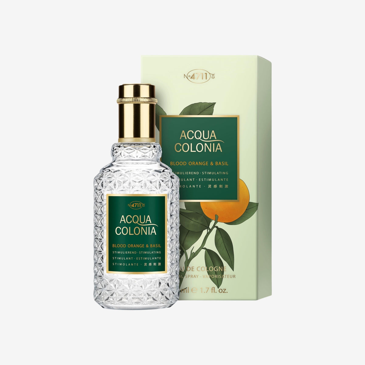 4711 Acqua Colonia® Blood Orange & Basil | Eau de Cologne - stimulierend - Wellness für die Sinne | 100ml Natural Spray