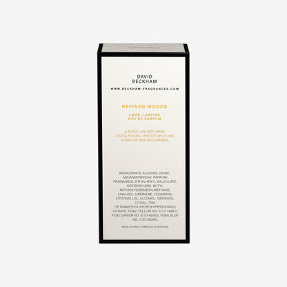 David Beckham Refined Woods, Eau de Parfum for him, orientalisch-holziger Herrenduft, Glasflakon, 100 ml