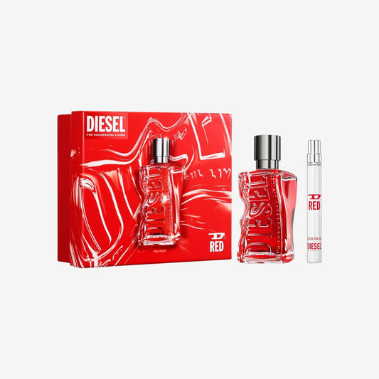 Diesel D by Diesel Red Eau de Parfum Set für Herren, 60 ml & 10 ml Travelspray, intensiver und frischer Herrenduft, langanhaltendes Parfum