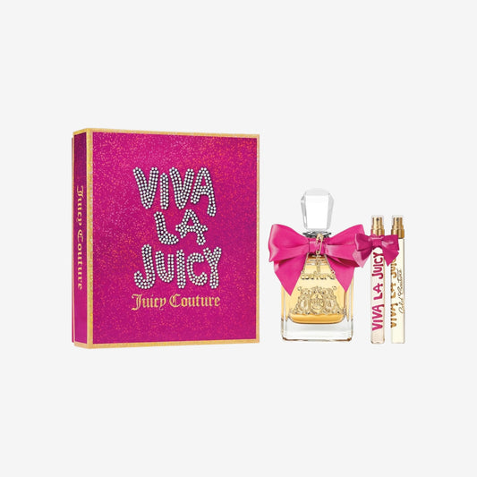 Juicy Couture – Viva la Juicy Eau de Parfum 3-teiliges Set, Süßes Parfüm mit Vanille, Jasmin & Karamell, Unwiderstehliches Parfüm für Damen, Langanhaltende Damendüfte für Tag & Nacht