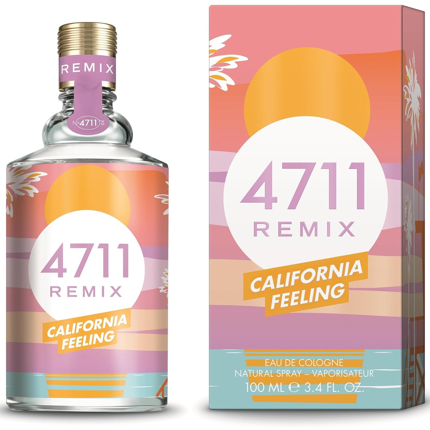 4711® Remix California Feeling I Geschenkset - zitrisch - fruchtig - floral - für einen Unvergesslichen Sommer I Eau de Cologne 100ml & Bodylotion 75ml