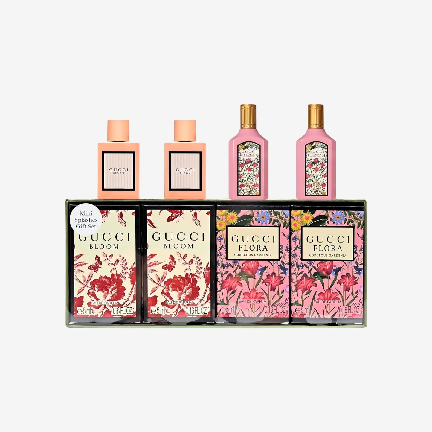 Gucci Parfums für Frauen - 4 Stück Damenduft Geschenkset für Frauen - 2x Gucci Bloom Parfüm für Frauen 4,5 g und 2x Gucci Flora Parfüm für Frauen 4,5 g