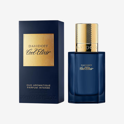 Davidoff Cool Elixir – Oud Parfum Intense – Mit Noten von Rosenoxid, Lavandin und einem Oud-Akkord – Luxus Parfums für Herren – Langanhaltender Duft