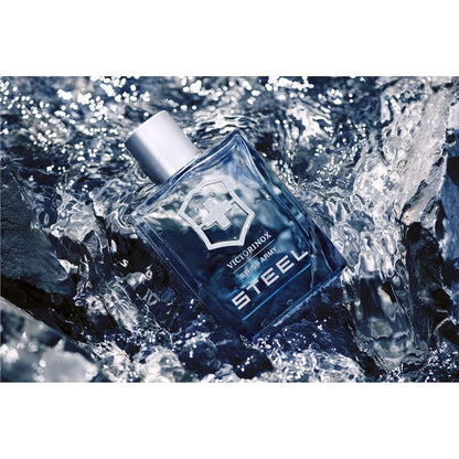 Victorinox Swiss Army Steel Eau de Toilette für Männer, Parfüm mit Zedernholz und Lavendel, Aquatisch und holziger Duft, 100 ml
