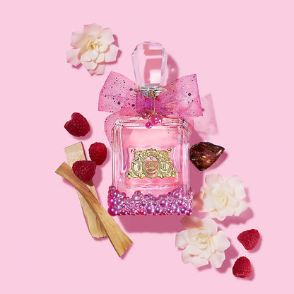 Juicy Couture Viva La Juicy Le Bubbly, Eau de Parfum für Damen, Zerstäuber, Taschenformat, Taschenzerstäuber, fruchtiger und leckerer Duft, rosa Beeren, Jasmin, Vanille, Damenduft-Set