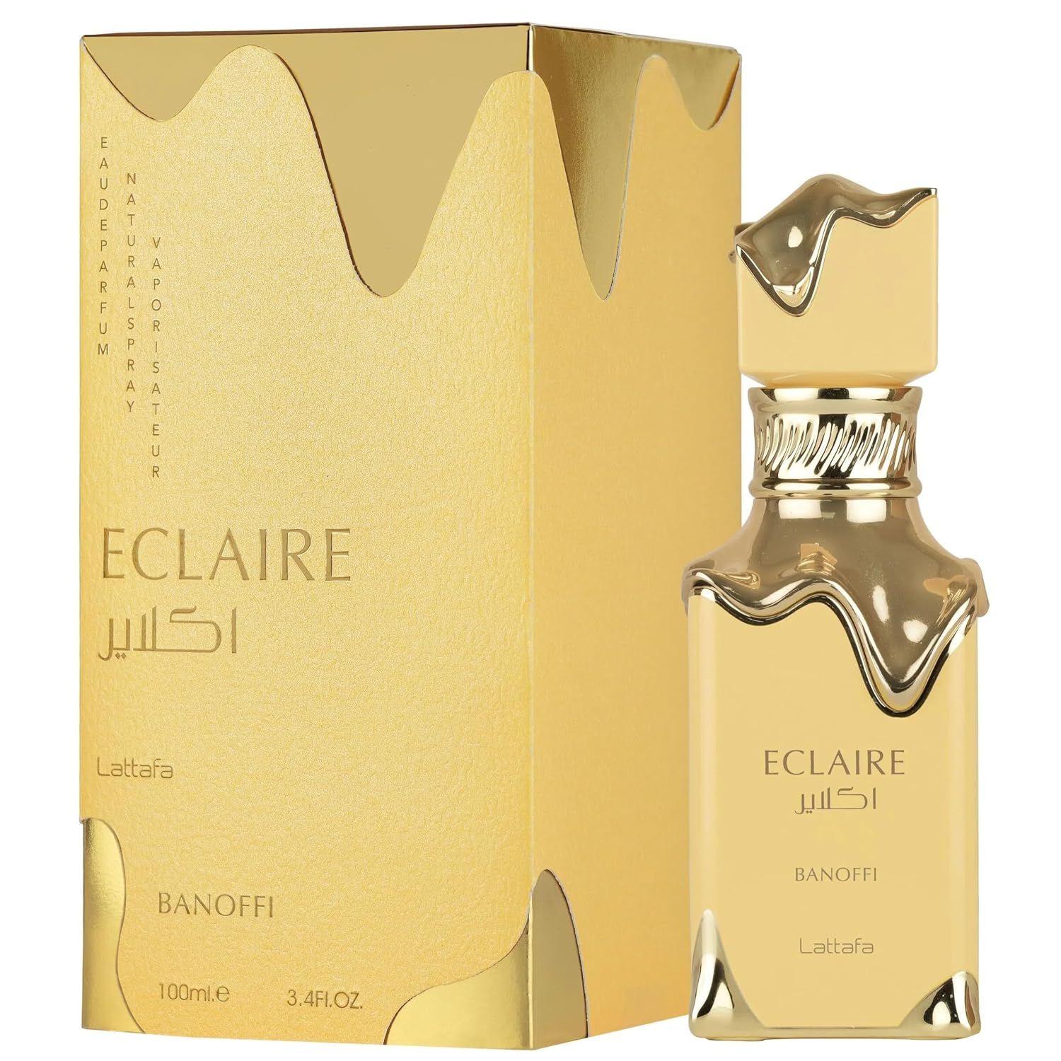 Lattafa Eclaire Banoffi, Eau de Parfum, Goldfarben, Luxuriöses Parfüm für Damen und Herren, 100 ml