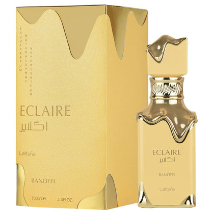 Lattafa Eclaire Banoffi, Eau de Parfum, Goldfarben, Luxuriöses Parfüm für Damen und Herren, 100 ml