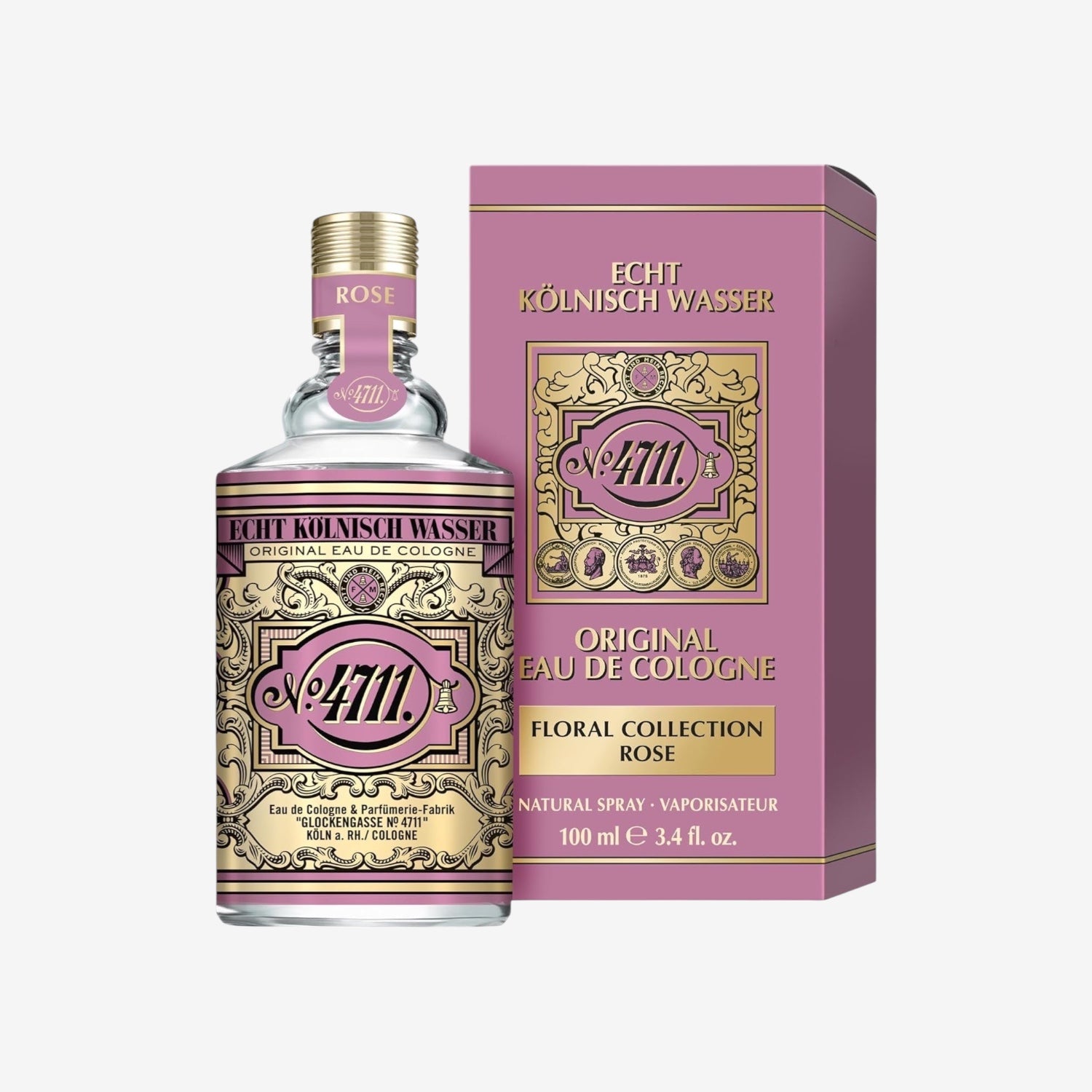 4711® Echt Kölnisch Wasser I Floral Collection - ROSE - Eau de Cologne - florale Neuinterpretation der Ikone - romantisch – weiblich – sanft I 100ml Natural Spray Vaporisateur