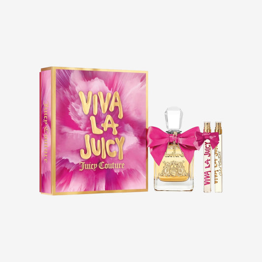 Juicy Couture – Viva la Juicy Eau de Parfum 3-teiliges Set, Süßes Parfüm mit Vanille, Jasmin & Karamell, Unwiderstehliches Parfüm für Damen, Langanhaltende Damendüfte für Tag & Nacht
