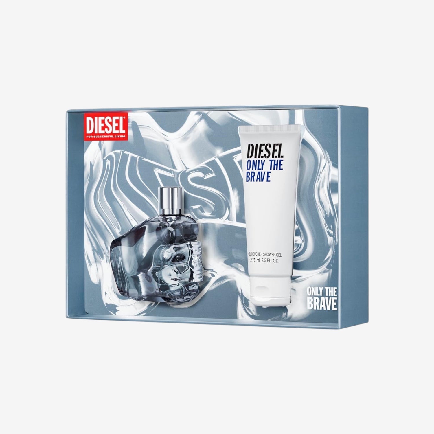 Diesel Only The Brave Eau de Toilette Set für Herren, EdT 50 ml & Duschgel 75 ml, frischer und würziger Herrenduft, orientalisch-holzig, Spring Edition