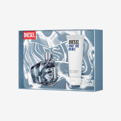 Diesel Only The Brave Eau de Toilette Set für Herren, EdT 50 ml & Duschgel 75 ml, frischer und würziger Herrenduft, orientalisch-holzig, Spring Edition