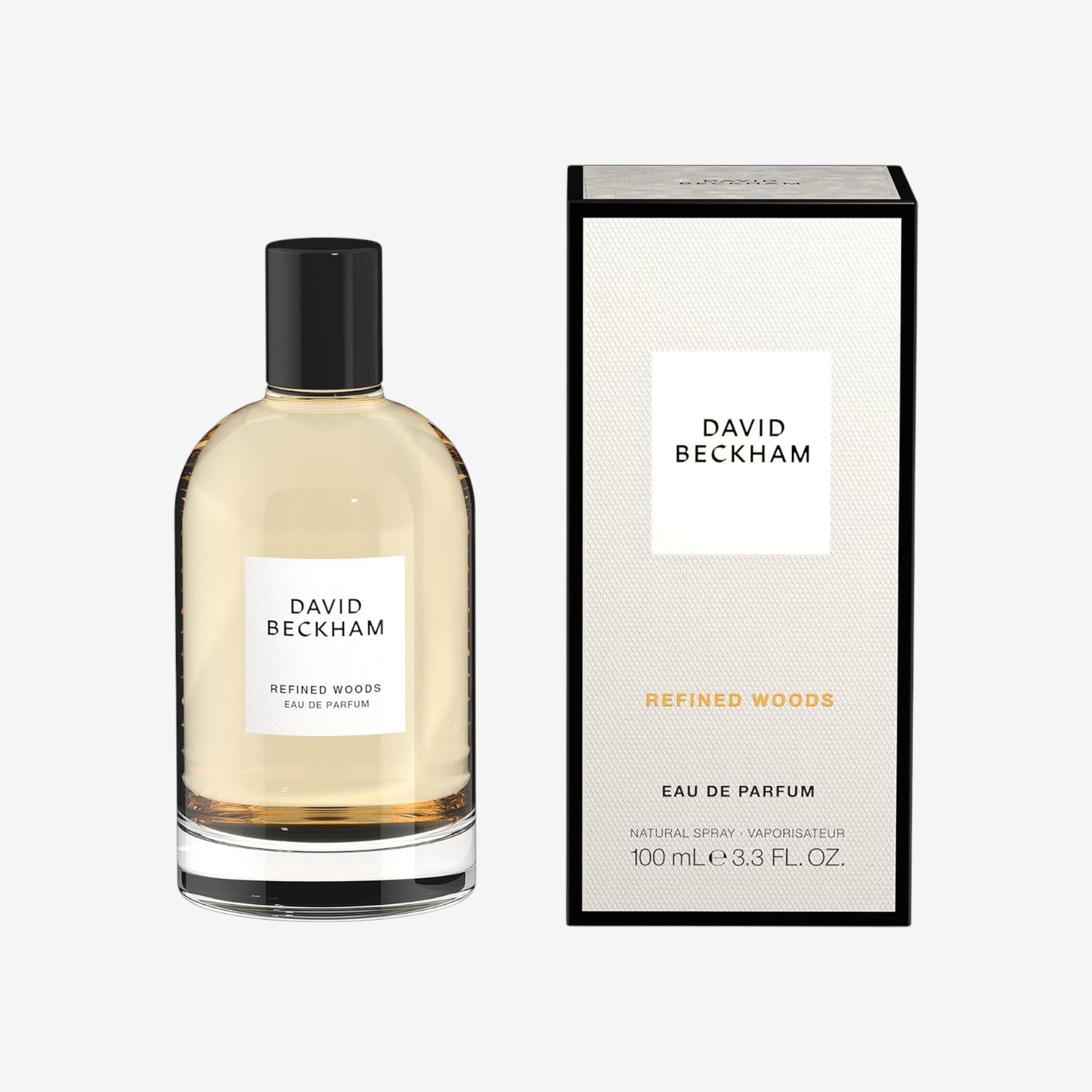 David Beckham Refined Woods, Eau de Parfum for him, orientalisch-holziger Herrenduft, Glasflakon, 100 ml
