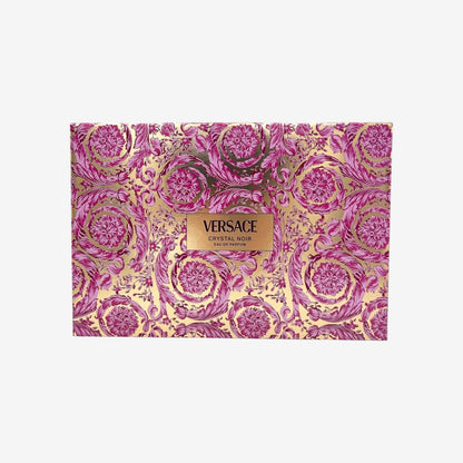 Versace Crystal Noir by Versace for Women – 4 Stück Geschenkset 3 oz EDP Spray, 3,4 oz Body Lotion, 3,4 oz Duschgel, Beautycase
