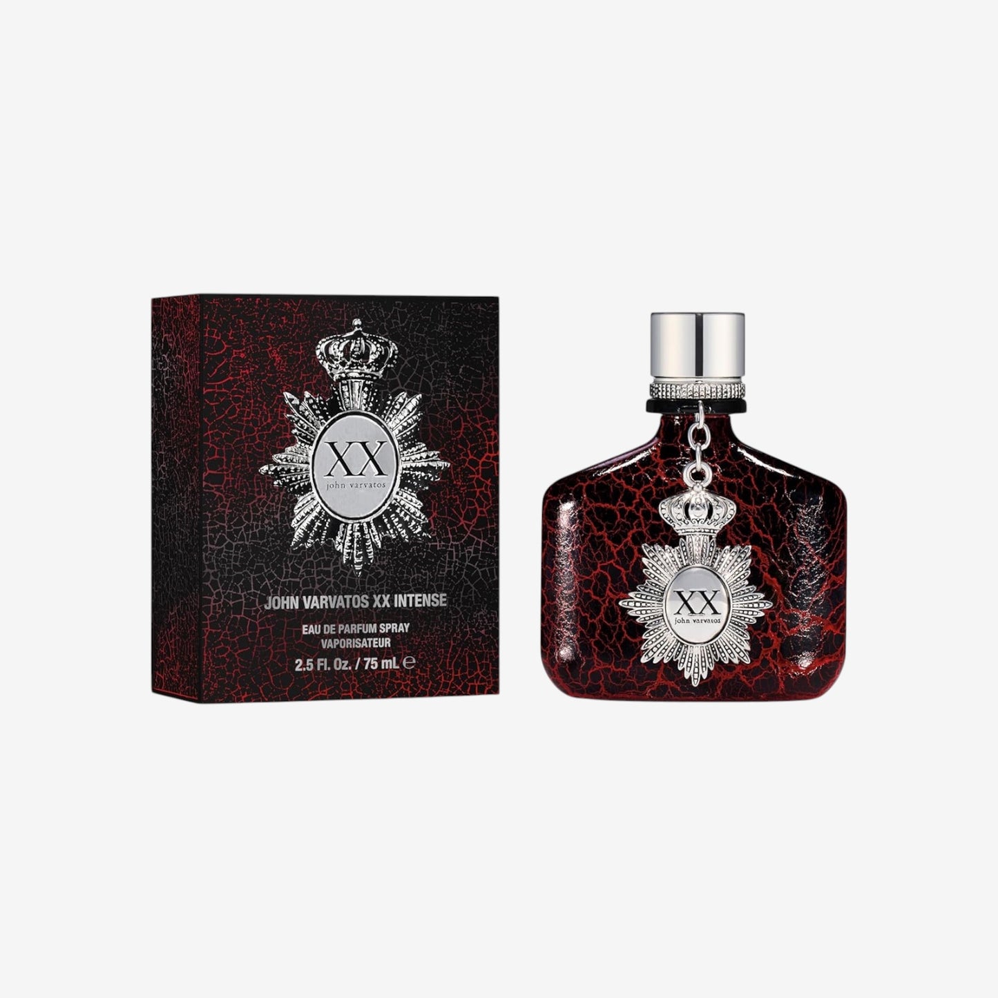 John Varvatos XX Intense Eau de Parfum Spray, Herrenduft, Holzig-amberner Duft mit Noten von Roter Ingwerblüte, Zedernholz und Tonkabohne, 75 ml
