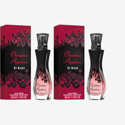 Christina Aguilera - By Night Parfüm, femininer, verführerischer und sinnlicher Duft, mit Pfirsichblüte, blumige, orientalische und fruchtige Noten, ideal für den Sommer, Parfüm für Damen, 30 ml