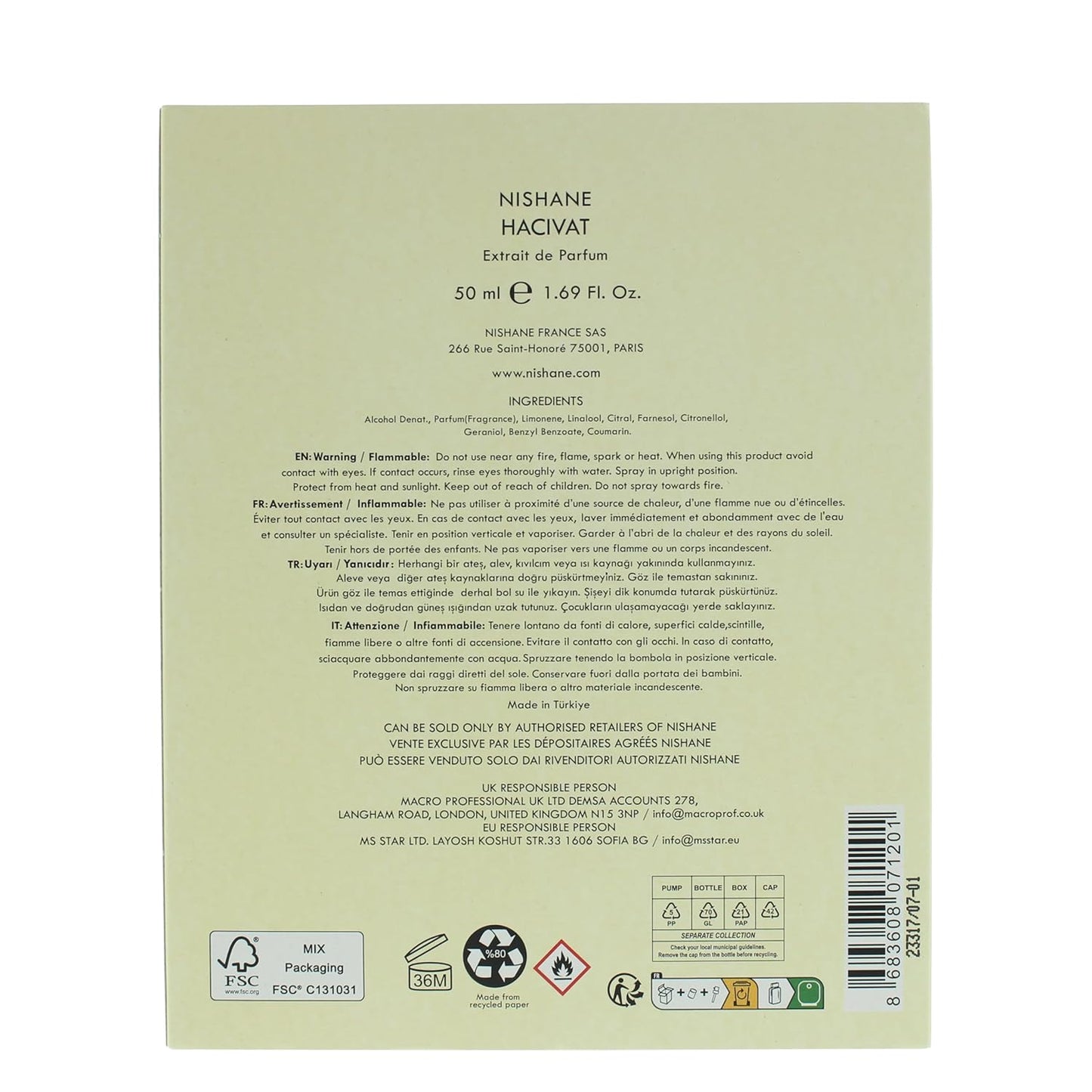 Nishane Hacivat Extrait de Parfum 50 ml