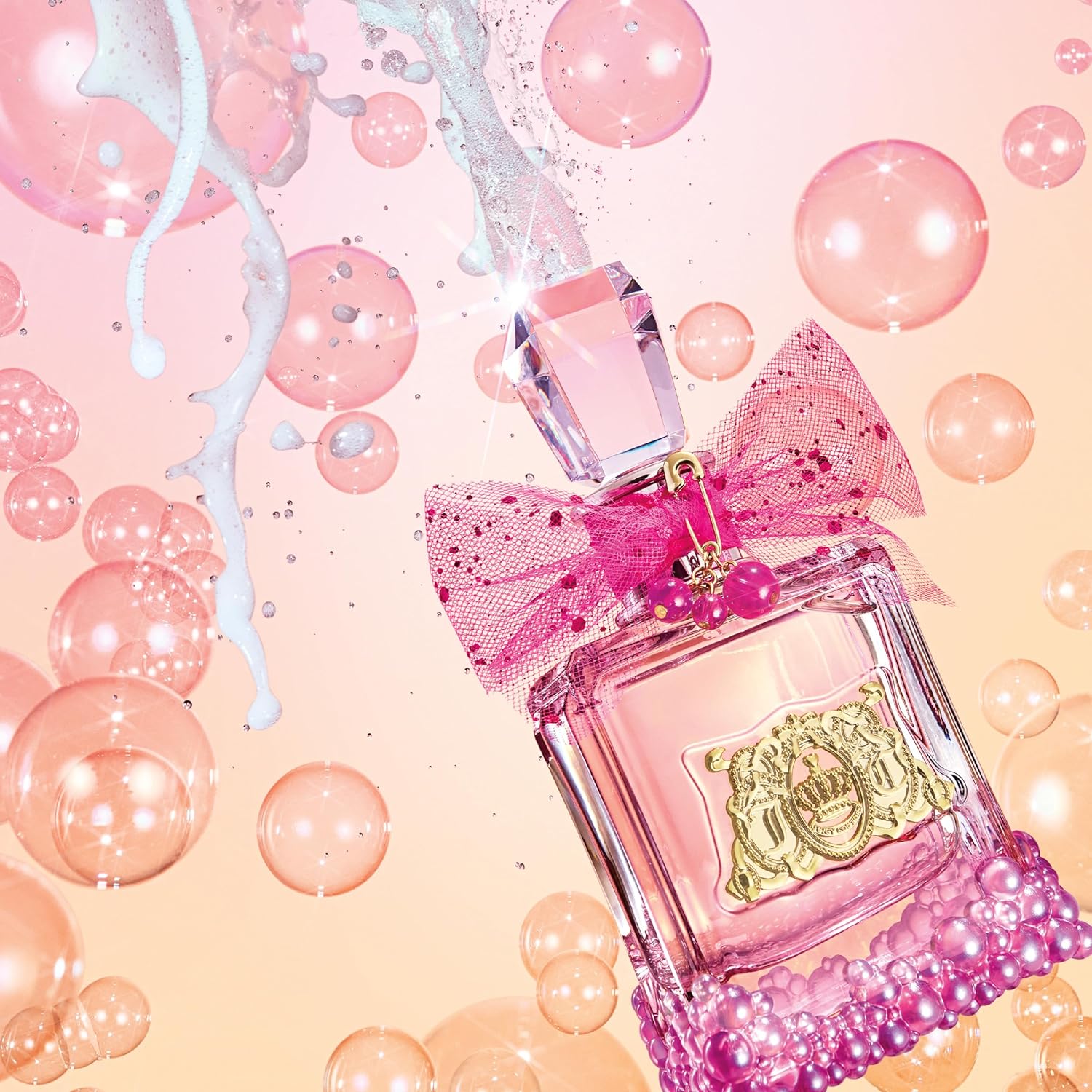 Juicy Couture Viva La Juicy Le Bubbly, Eau de Parfum für Damen, Zerstäuber, Taschenformat, Taschenzerstäuber, fruchtiger und leckerer Duft, rosa Beeren, Jasmin, Vanille, Damenduft-Set
