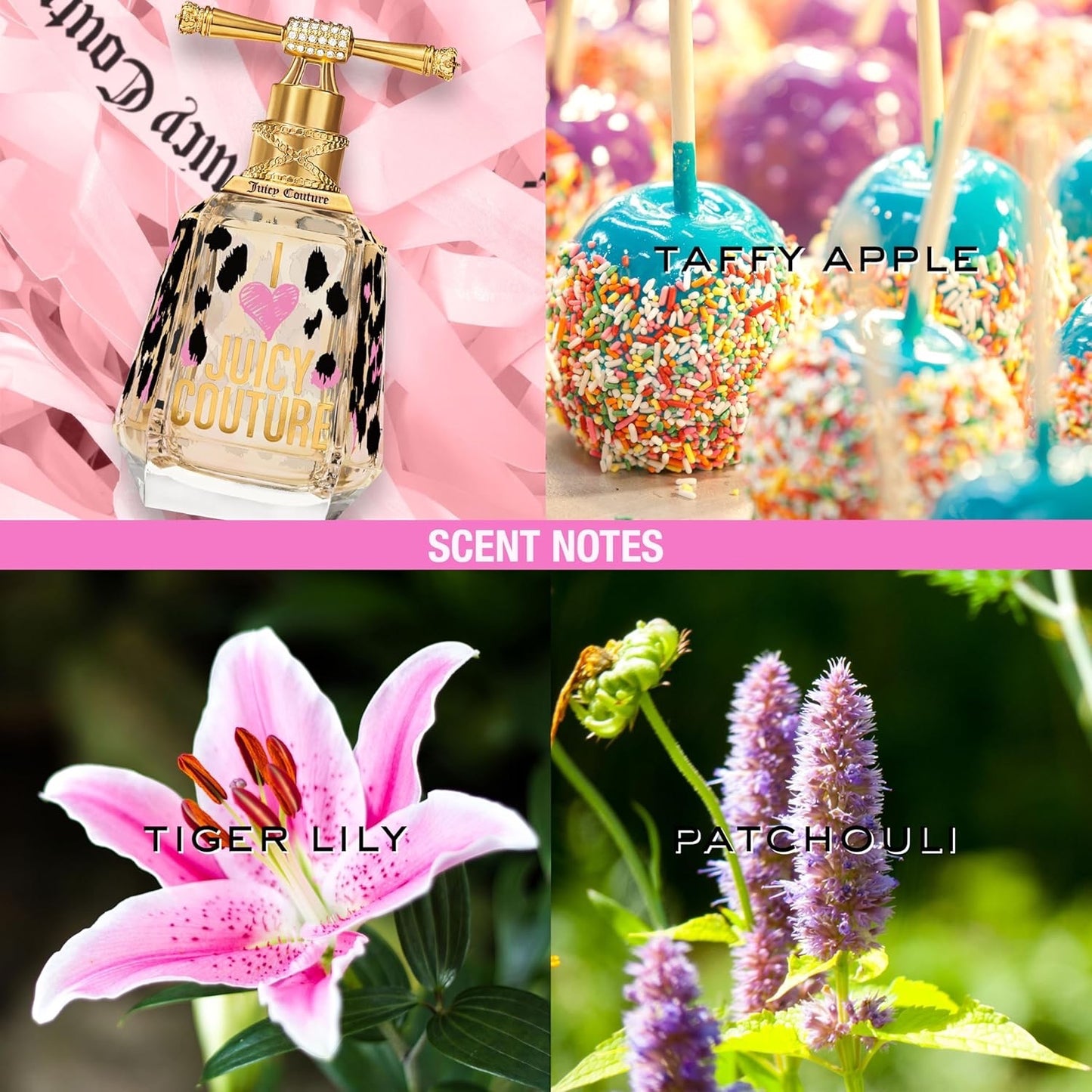 Juicy Couture - I Love Juicy Couture, Eau de Parfum, mit Noten von Jasmin, Patchouli und Geißblatt. Luxusparfum für Frauen, 50 ml