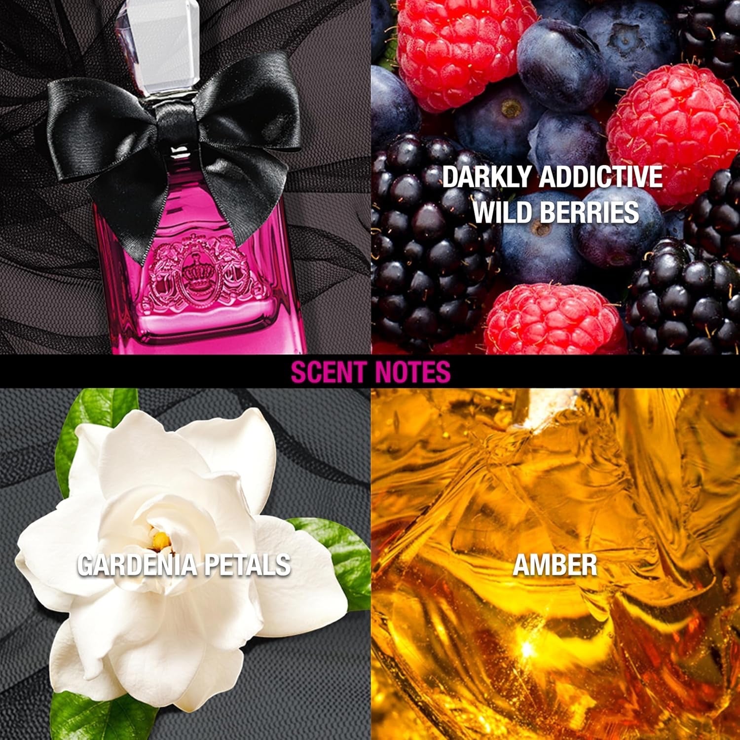 Juicy Couture - Viva la Juicy Noir, Eau de Parfum, süß, floral und frisch, mit frischen Noten wie Waldfrüchten und Mandarine, mit süßer Geißblatt und Vanille, Luxusparfum für Frauen - 30 ml