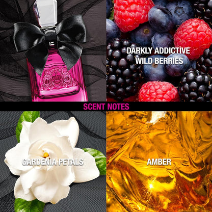 Juicy Couture - Viva La Juicy Noir Eau de Parfum für Damen, fruchtiger Gourmand Amberduft, Beeren, Geißblatt & Amber, Ausdrucksstarkes, sinnliches & fesselndes Eau de Parfum für Damen