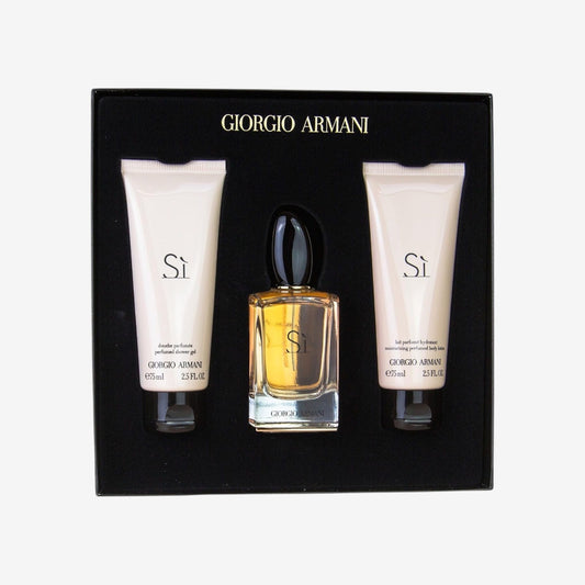 Giorgio Armani SI femme/woman Set (Eau de Parfum Vapo 50 ml + Duschgel 75 ml + Bodylotion 75 ml), 1er Pack (1 x 1 Stück)