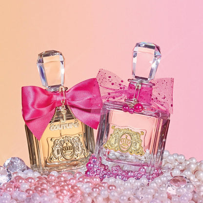 Juicy Couture Viva La Juicy Le Bubbly, Eau de Parfum für Damen, Zerstäuber, Taschenformat, Taschenzerstäuber, fruchtiger und leckerer Duft, rosa Beeren, Jasmin, Vanille, Damenduft-Set