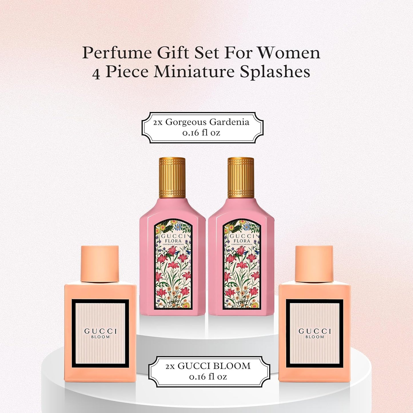 Gucci Parfums für Frauen - 4 Stück Damenduft Geschenkset für Frauen - 2x Gucci Bloom Parfüm für Frauen 4,5 g und 2x Gucci Flora Parfüm für Frauen 4,5 g
