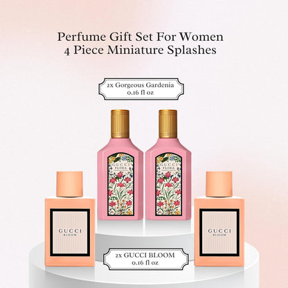 Gucci Parfums für Frauen - 4 Stück Damenduft Geschenkset für Frauen - 2x Gucci Bloom Parfüm für Frauen 4,5 g und 2x Gucci Flora Parfüm für Frauen 4,5 g