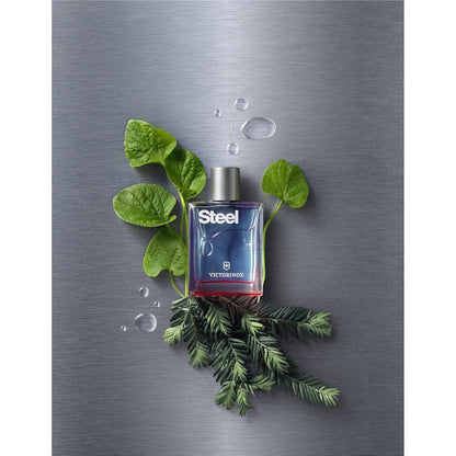 VICTORINOX Steel Eau de Toilette für Herren, Parfüm mit Veilchenblättern und Weißtanne, Aquatisch und frisch, 100 ml, V0000896