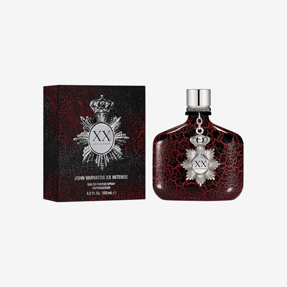 John Varvatos XX Intense Eau de Parfum Spray, Herrenduft, Holzig-amberner Duft mit Noten von Roter Ingwerblüte, Zedernholz und Tonkabohne, 125 ml