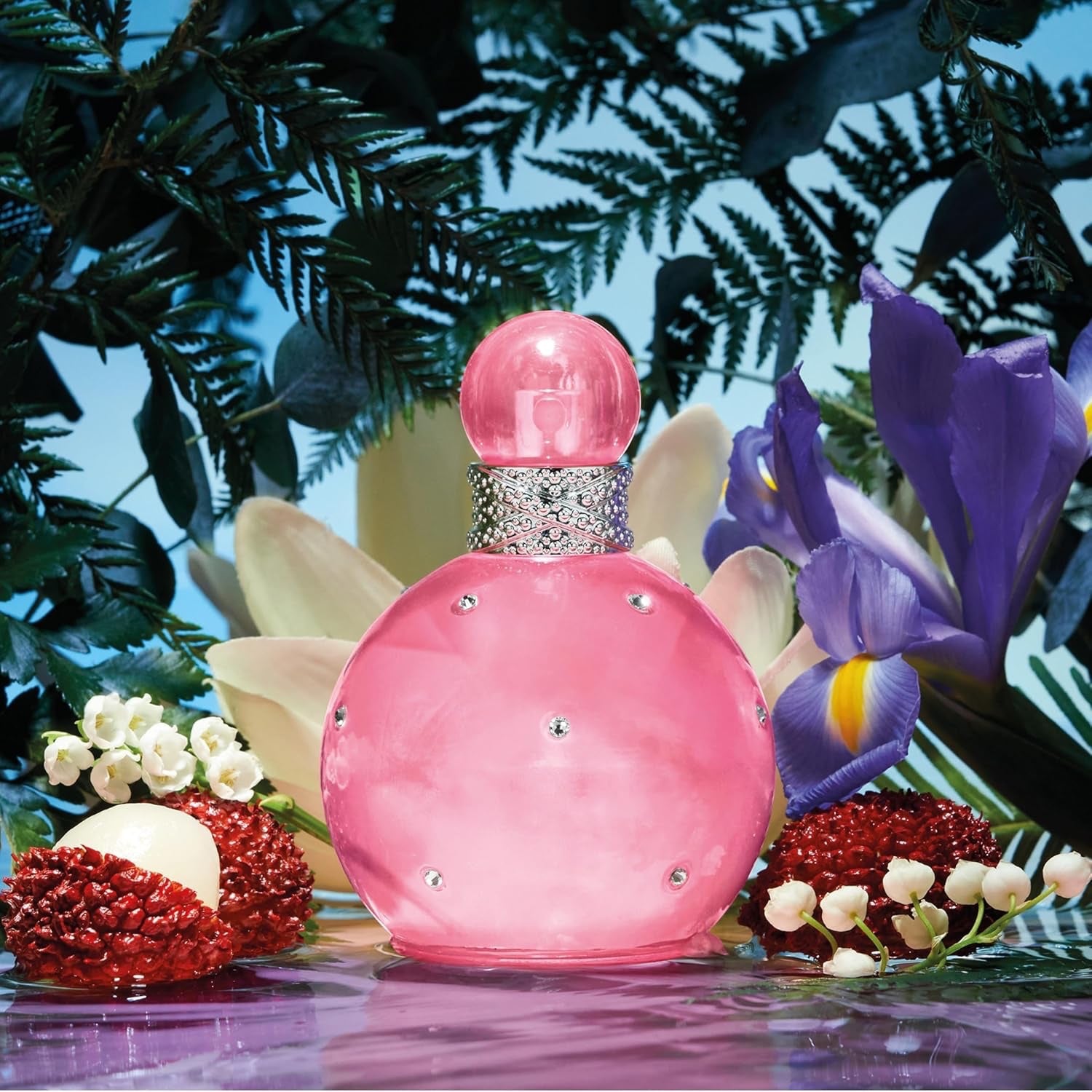 Britney Spears Fantasy Sheer 100 ml – Eau de Toilette für Damen – Blumiger Gourmand-Duft – Noten von Roter Litschi, Seerose und Weißem Moschus – Parfum Damen – Pastellrosa Flakon