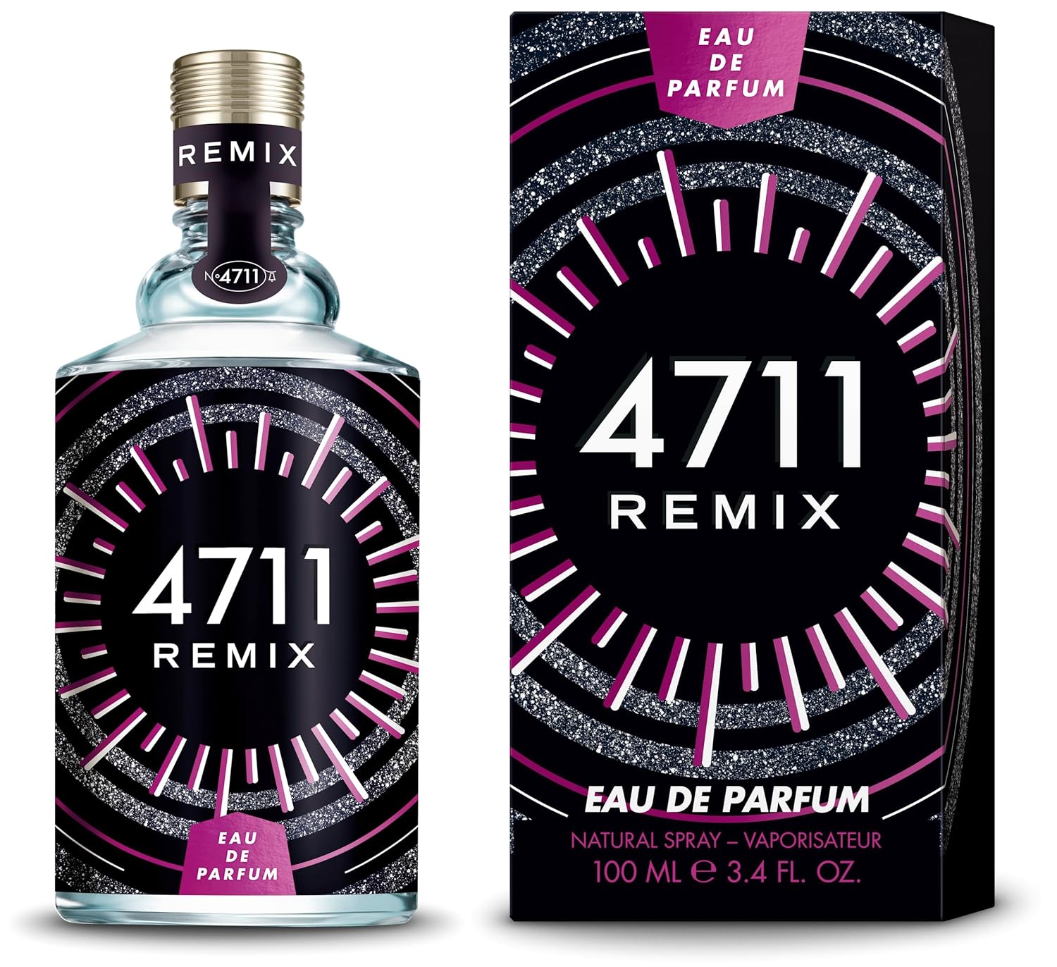 4711 Remix Electric Night Eau de Parfum, 100 ml: Damen Parfüm mit Zitrone, Pfingstrose, Zedernholz, Vanille – elektrisierender, intensiver, unwiderstehlicher Duft für Frauen