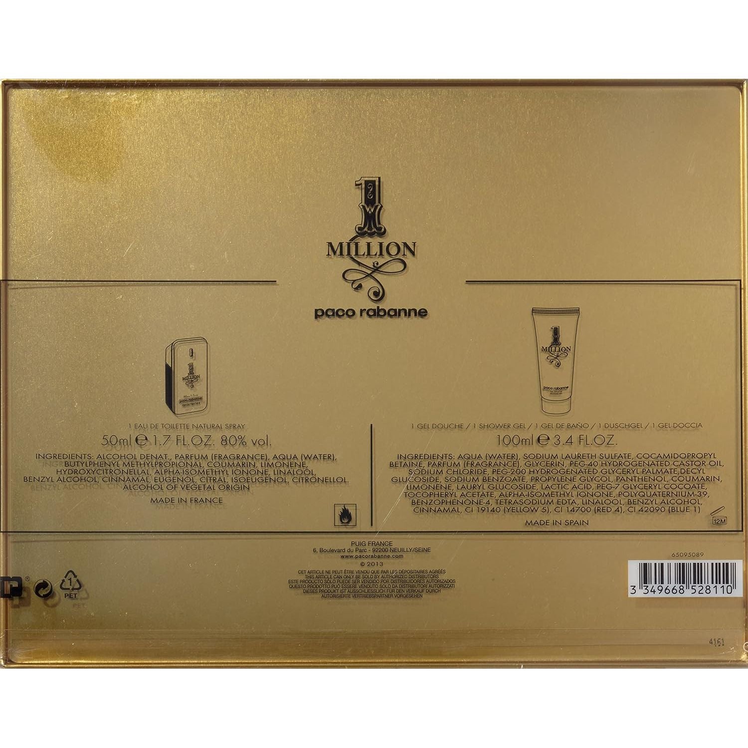 Paco Rabanne 1 One Million Set 50ml Eau de Toilette Spray + 100ml Duschgel