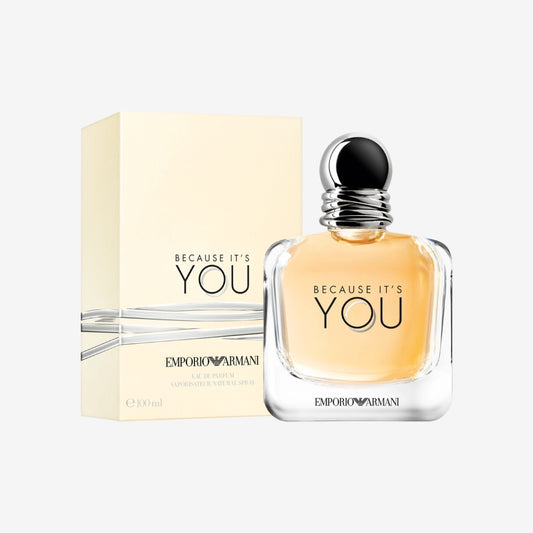 Emporio Armani Because It's You Eau de Parfum, Armani Beauty für Damen, Damenduft, blumig-amberartiger Duft, Neroli, Himbeere, Rose, Vanille und Moschus, 100ml