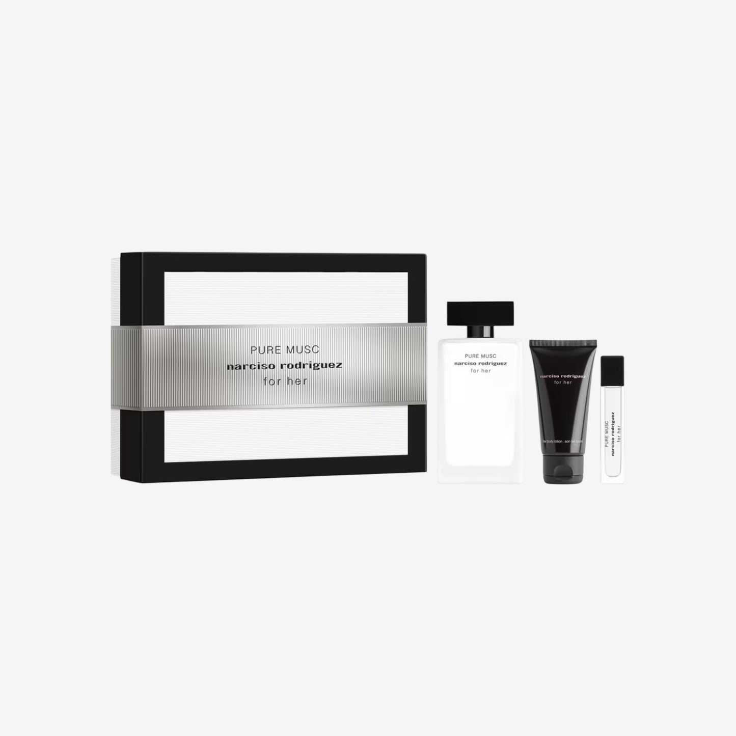 Narciso Rodriguez Pure Musc Eau de Parfum 100 ml 2020 Geschenkset (enthält 100 ml Eau de Parfum, 50 ml Bodylotion und 10 ml Beutelspray), keine, keine, keine, 100 ml